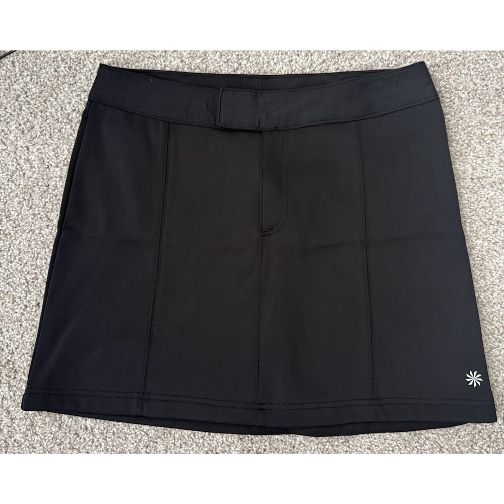 Athleta‎ Athletic Adjustable Waist Tennis Stretch Mini Skirt Black Size 12